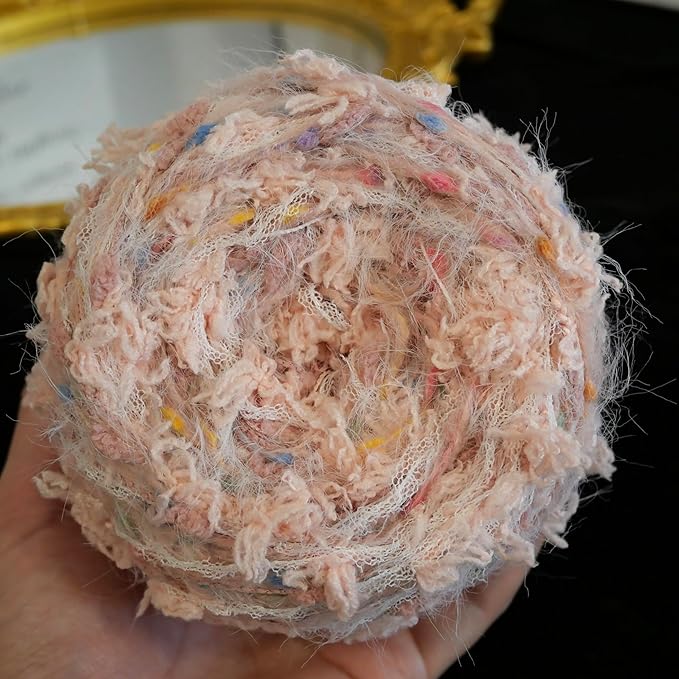 WWnYY Hand Spun Yarn 50g/Skein Wool Cotton Mohair Acrylic with Hand Art Blended Colorful Handmade