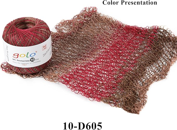 golo Crochet Thread Size10 Space-Dyed Yarn for Hand Knitting D610