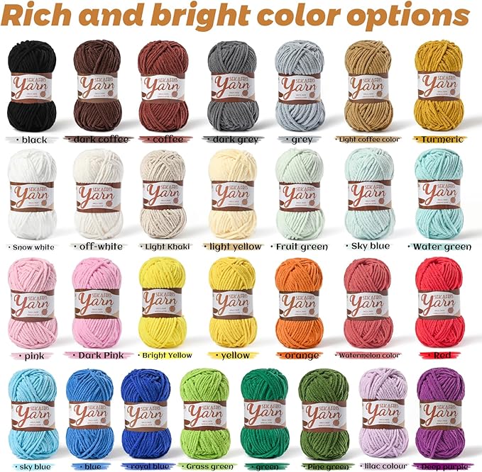 Fluffy Velvet Yarn for Crocheting，Baby Blanket Yarn for Crocheting Soft，50g(65.6yds) Amigurumi Yarns，Plush Chenille Crochet Yarns，Puzzle Yarn for Crochet Weaving Craft(Yellow)