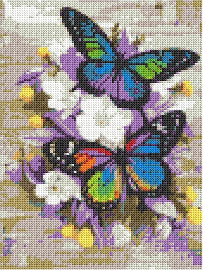 DOTZSO Butterfly Diamond Painting Kits for Adults, Easy DIY 5D Round Full Drill Diamond Art kit Diamond Dot Crystal Gem Art and Craft for Beginners Home Wall Decor 12x16 Inches