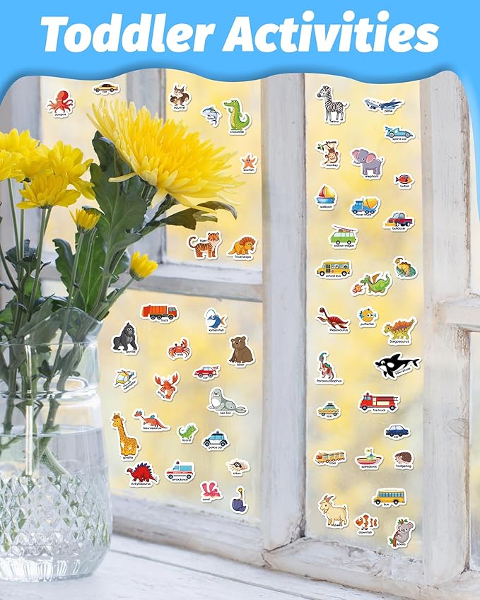 walenced reusable sticker book for toddlers, stickers for kids, toddler craft activities, toddler travel toys ages 3 and up boy girl birthday gifts