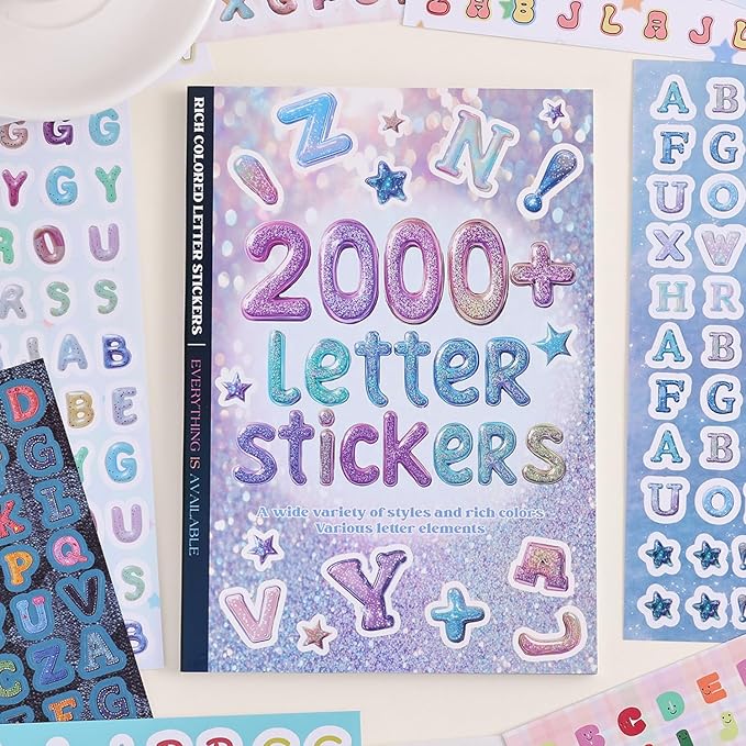 2000+ Pcs Alphabet Sticker for Journaling,Fun & Colorful Craft Letter Stickers for Junk Journal, Scrapbooking Supplies, Ideal DIY Decorative Gift for Women Teen Girls