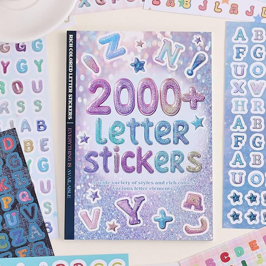 2000+ Pcs Alphabet Sticker for Journaling,Fun & Colorful Craft Letter Stickers for Junk Journal, Scrapbooking Supplies, Ideal DIY Decorative Gift for Women Teen Girls