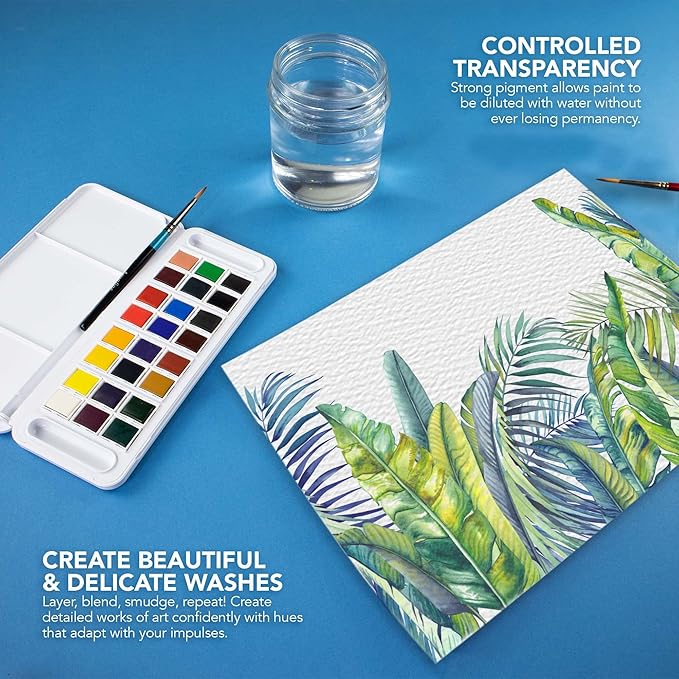Daler Rowney Half Pan Travel Set, 25 Piece, Assorted Colors