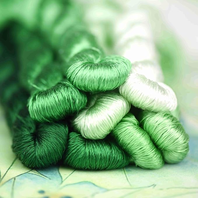Natural 100% Silk Thread, Handmade Embroidery Thread Silk Floss 8 Colors 110m Each (71)