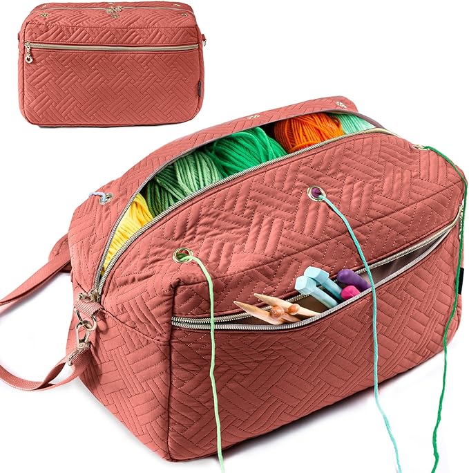 Crochet Bag Organizer - Knitting Bag - Yarn Storage Organizer - Yarn Bag for Crocheting - Yarn Holder for Crochet Accessories, Crocheting & Knitting Gifts