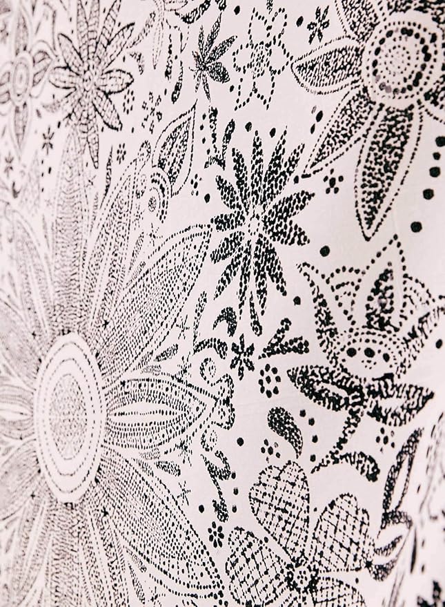 neasow bohemian tapestry wall hanging, beige white floral tapestry with dotted daisy medallion print bedroom boho hippie home decor, 70×90 inches
