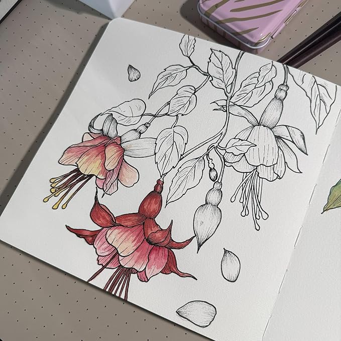 SEMLEART Watercolor Journal - Compact & Portable, 2 Pack, Cold-Pressed, 110lb/230gsm - Ideal for Sketching and Watercolor Painting on The Go (6.5×6.5in)