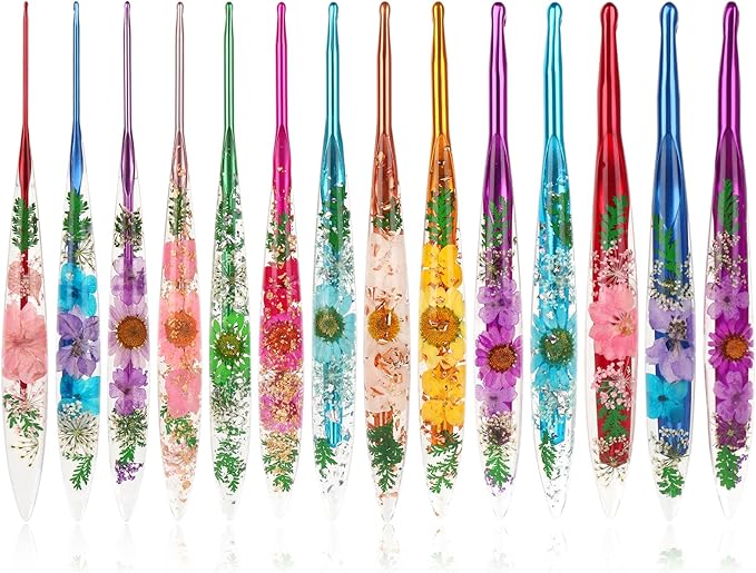 Katech 10mm Crochet Hooks with Floral Pattern-Elegant &Unique Crochet Needles-Longer Smooth Glide Crocheting Hook for Arthritic Hands, Beginners & Professional Ideal Crochet Gift(N)