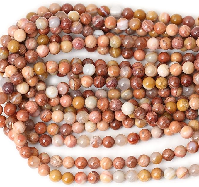 cheavian 45pcs 8mm natural petrified wood jade round loose beads for jewelry making diy bracelet necklace materials 1 strand 15"