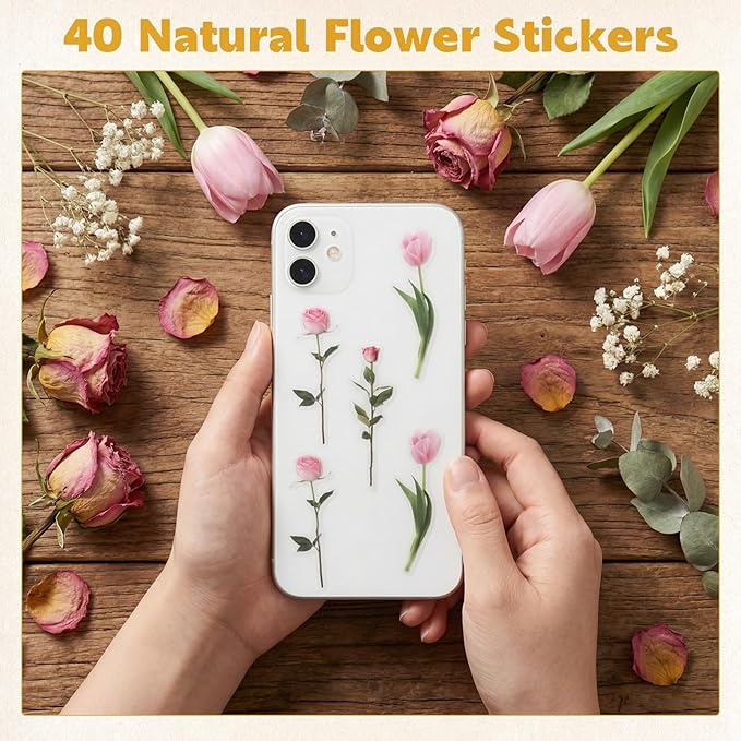 160 Pcs Vintage Scrapbook Supplies Kit, Including 120 Sheets Scrapbook Paper Pad 40 Decorative Flower Stickers, Junk Journal Accessories Scrap Book Crafting for Mixed Media Collage Card Making