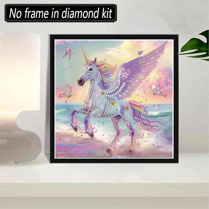 SKRYUIE DIY Diamond Art Kits for Adults Horse Special Shape - 5D Diamond Painting Kits for Adults Animal - Crystal Embroidery Cross Stitch - Craft for Wall & Office Decor 12 x 12 Inch c7
