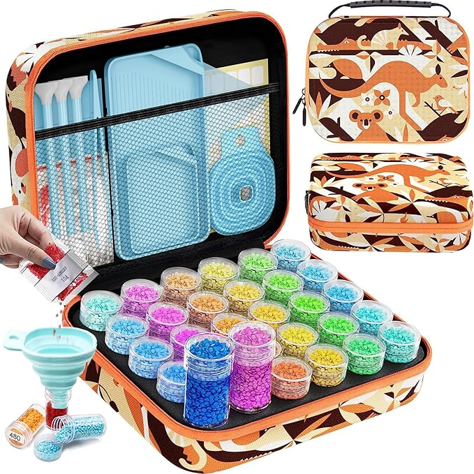 ARTDOT 30 Slots Storage Container for Diamond Art Kits for Adults,Portable Bead Storage Boxes for Diamond Painting Accessories and Tools
