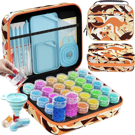 ARTDOT 30 Slots Storage Container for Diamond Art Kits for Adults,Portable Bead Storage Boxes for Diamond Painting Accessories and Tools