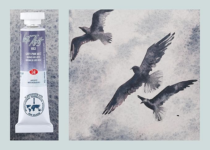 White Nights Extra Fine Artists Grade Professional Watercolor Set 3 * 10ml Tubes Granulating Colors by Nevskaya Palitra (Space)