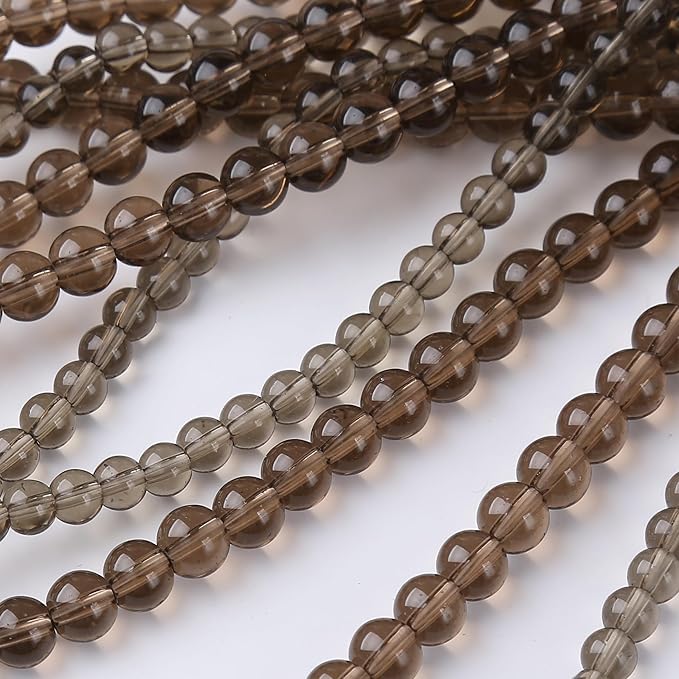Tawny Glass Stone Beads for Jewelry Making DIY Bracelet Necklace Gemstone Round Crystal 1 Strand 15.5inch 50PCS 8MM