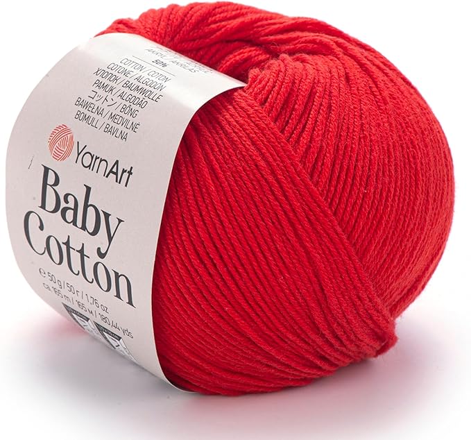 YarnArt Baby Cotton Yarn - Soft Knitting Yarn for Baby & Summer, 50% Cotton 50% Acrylic, 1.76 Oz, 180.44 Yds, Ideal for Amigurumi & Crochet Projects (1, 426)