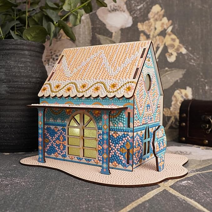 Party Ready 3D Diamond Painting Kit - Mandala Cabin Tapestry DIY Craft Set, Premium Full Drill Diamond Art Kit for Home Decor