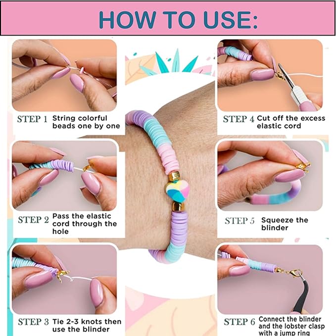 XMZCOLA Clay Beads Bracelet Making Kit, 144 Colors Flat Polymer Friendship Spacer Heishi Beads for Jewelry Making with Letter Beads and Elastic Strings, 2026 Crafts Christmas Gift (144 Colors)