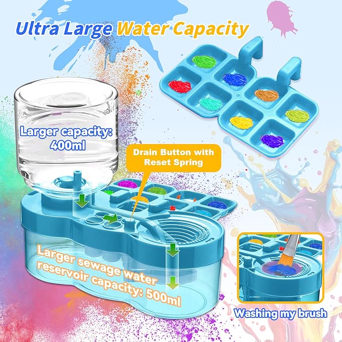 New Paint Brush Cleaner Tool,Brush Rinser Cup Painting Running Water Circulation Art Supplies for Acrylic,Watercolor and Water Based Creative Gift for Adult Artist Beginners Kids