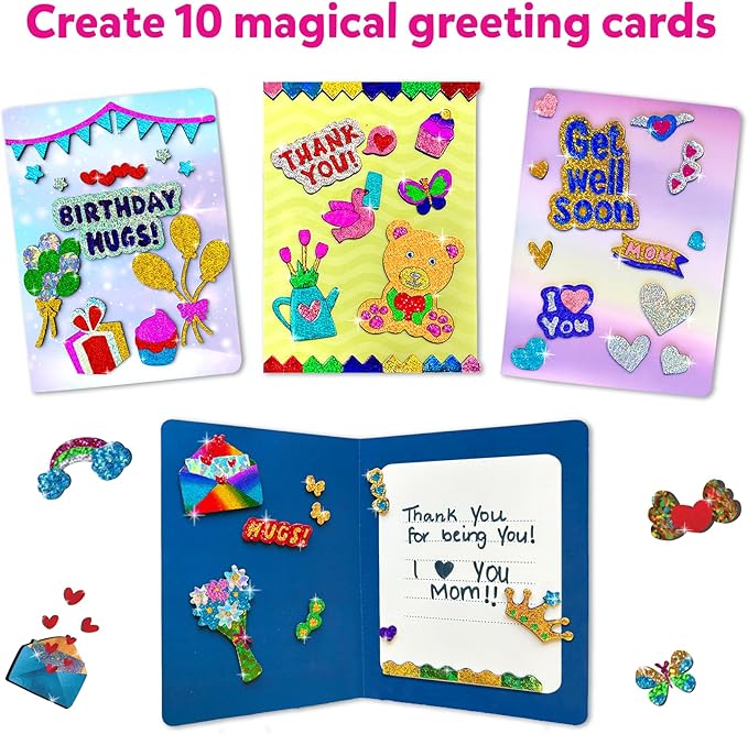 skillmatics foil fun - card making set, no mess art for kids, craft kits & supplies, diy creative activity, gifts for girls & boys ages 4, 5, 6, 7, 8, 9