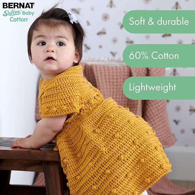 Bernat Softee Baby Cotton Feather Gray Yarn - 3 Pack of 120g/4.25oz - Blend - 3 DK (Light) - 254 Yards - Knitting/Crochet