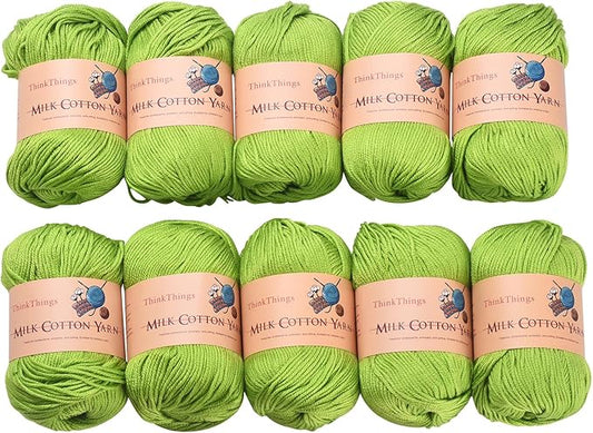 Acrylic Yarn for Crocheting Hand Knitting Crochet Thread Green Cotton Yarn 10Balls Pack 17.6Ounces Green Yarn for Beginner