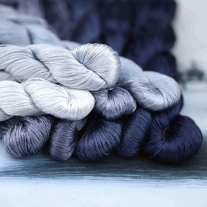 Natural 100% Silk Thread, Handmade Embroidery Thread Silk Floss 9 Colors 110m Each (22)