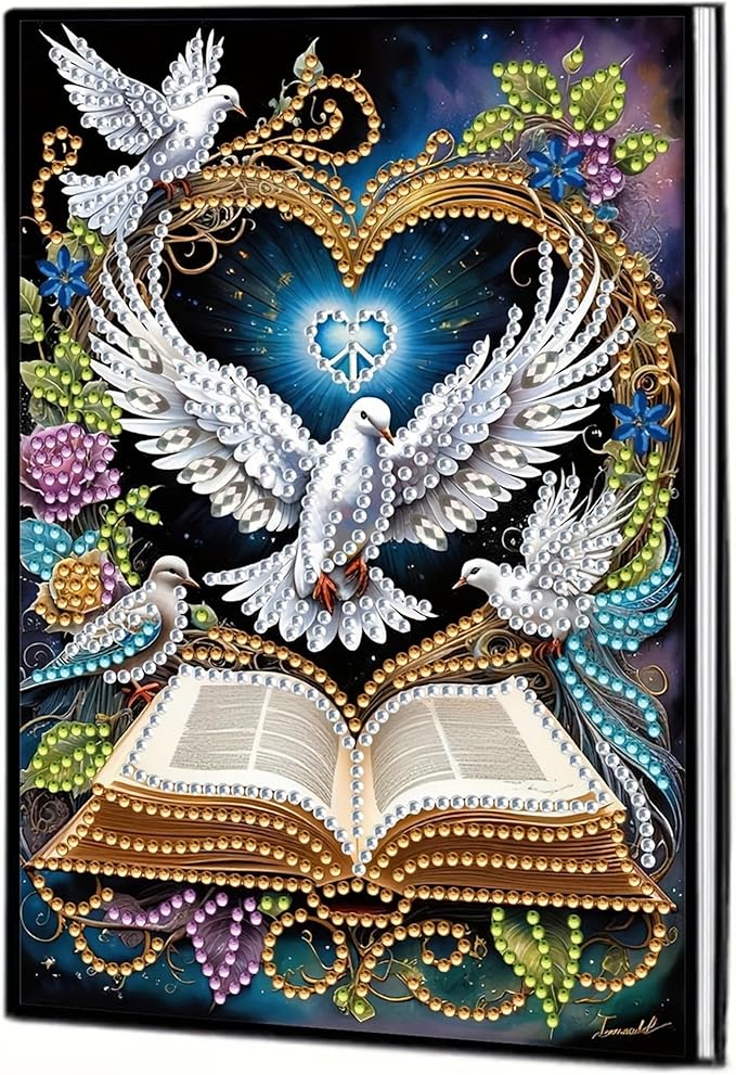 Bird Diamonds Painting Notebook for Adults, A5 Diamond Art Journal and DIY Sketchbook, Diamond Art Kit Supplies,Gift for Beginners, Craft Lovers, Artists. (Bird)