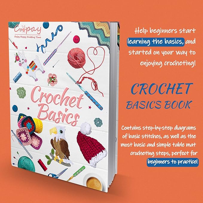 coopay crochet kit beginners crochet starter kit with 15 colors yarn, 71pcs crochet beginners set crochet kit for adults, cat canvas tote bag full crochet accessories & instructions