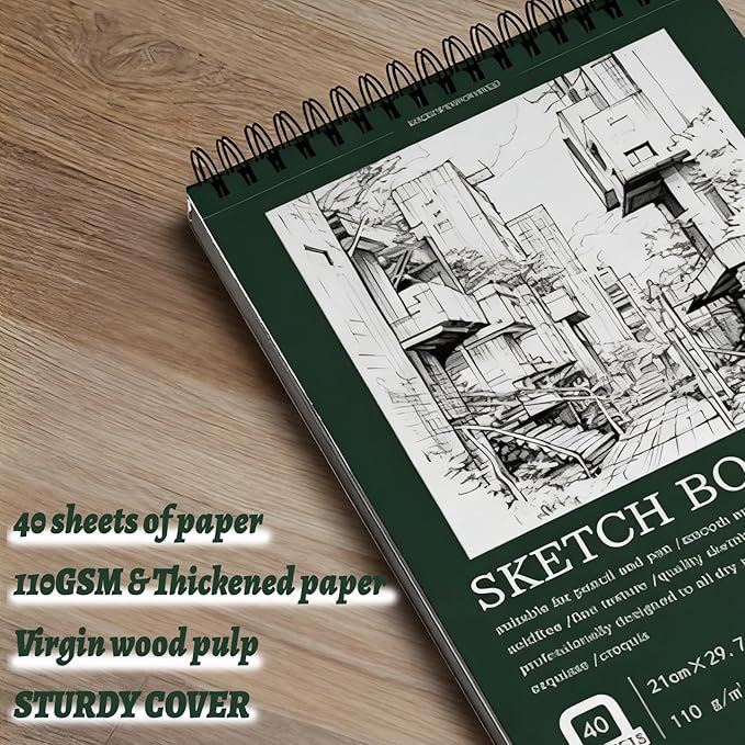 Spiral Art Creation Sketchbook Drawing Paper Notebook Sketch Books Pads for Drawing