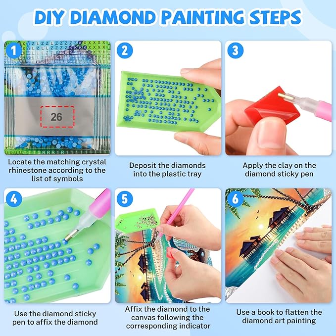 Bowetile Coconut Diamond Art Hanging Kits for Adults, Summer Diamond Art Suncatchers Beach, 5D Special Shape Diamond Painting Pendant Window Ornament Gifts for Home Wall Garden Decor
