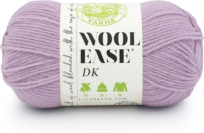 Lion Brand Wool-Ease DK Yarn, Yarn for Knitting, Crocheting, and Crafts, Lavender, 1 Pack