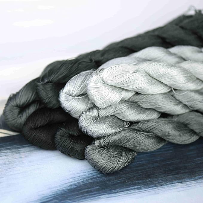 Natural 100% Silk Thread, Handmade Embroidery Thread Silk Floss 8 Colors 110m Each (68)