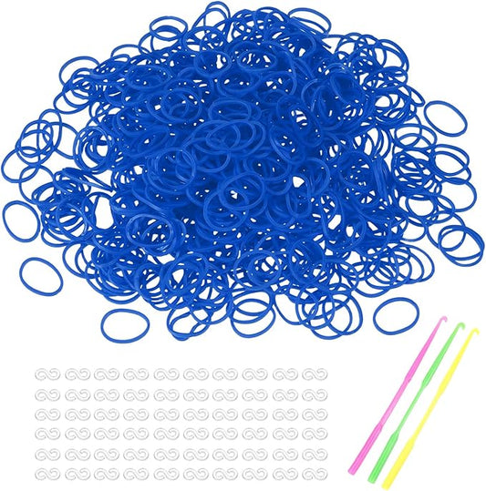 MECCANIXITY 1800 Pcs Loom Rubber Bands Kit with 75 Pcs S-Clips 3-Hooks Rubber Bands Refill Bracelet Making Kits for Weaving DIY Handcrafts Gift, Dark Blue
