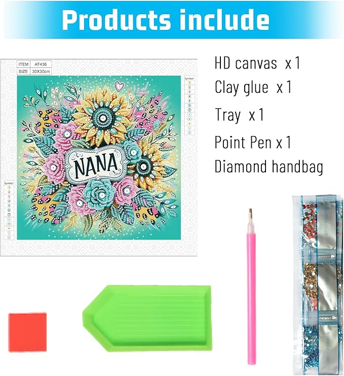 LazyFold Diamond Art Painting Kit, DIY Flower 5D Special Shape Crystal Diamond Partial Diamond Art Painting Mosaic Making Craft, Suitable for Home Wall Decor Art Gift 12×12inch