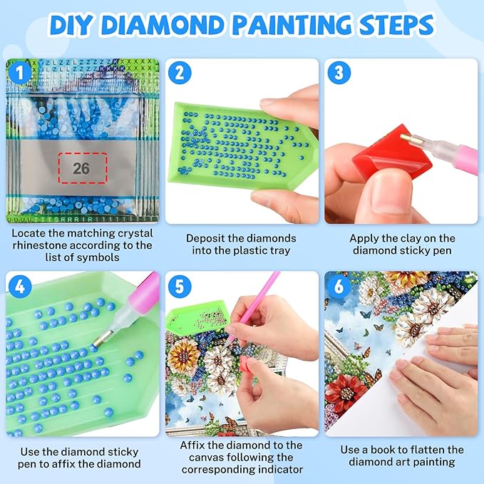 Bowetile Garden Scene Diamond Art Hanging Kits for Adults, Diamond Art Suncatchers Enchanted Flower Door, 5D Special Shape Diamond Painting Pendant Window Ornament Gifts for Home Wall Decor