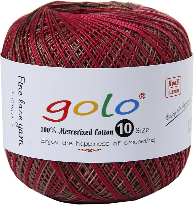 golo Crochet Thread Size10 Space-Dyed Yarn for Hand Knitting D605
