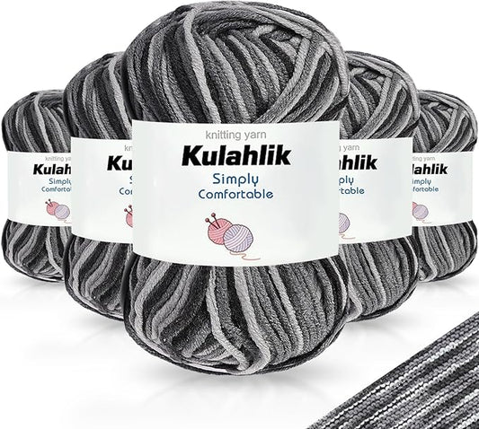 250g(5x50g) Acrylic Yarn for Crochet/Knitting, Colorful Gradient Yarn Thread, 5 Rolls Skeins, Perfect for Any Knitting Crochet and Crafts Mini Project