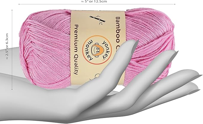 10-Pack of Yonkey Monkey 500 Grams Yarn - 70% Rayon derived from Bamboo, 30% Cotton - Imported - Pink 9025