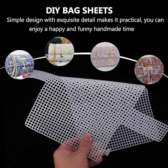 EXCEART 12 Pieces Mesh Clear Plastic Canvas Sheets Crossbody DIY Sewing Kit Form Cross Stitch Kits for Making Handmade Purse Bag Crafting, Yarn, Knit and Crochet Projects Accessory