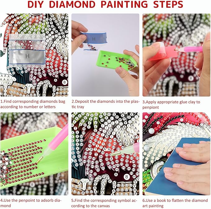 SENQAO Christmas Diamond Art Hanging Kits for Adults Kids, Parrot Diamond Art Suncatchers, 5D Special Shape Diamond Painting Pendant Window Ornament Gifts for Home Door Wall Decor