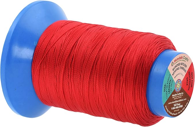 Mandala Crafts Size 138 420D T135 Bonded Nylon Thread - 12 Vibrant Colors 1440 YDs Tex 135 Heavy Duty Sewing Threads for Leather, Jeans, Weaving, Outdoor Marine Upholstery