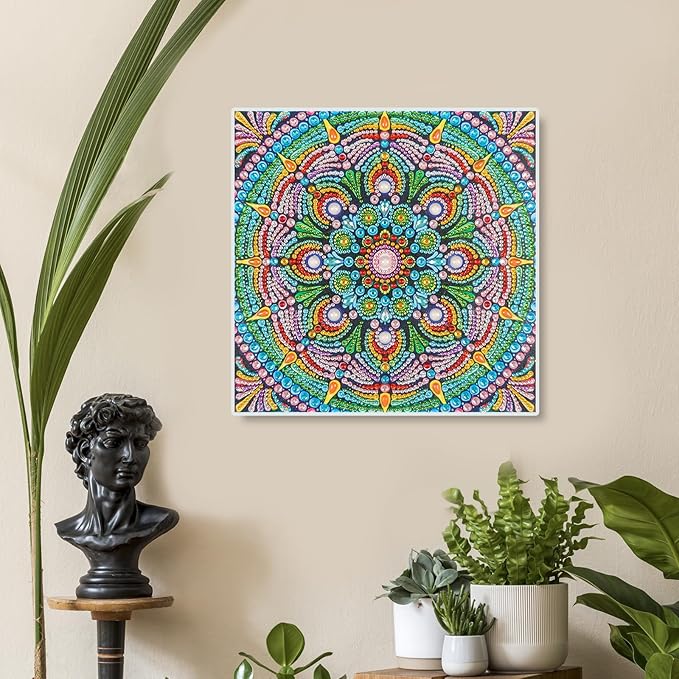AiYuanzsh Special Shape Diamond Painting Set for Adults, Mandala 5D Partial Drilling Diamond Art Set for Beginners, Paint Gem Art Painting Crafts with Diamonds 30x30cm
