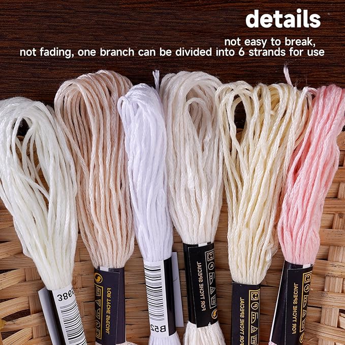 Cross Stitch Threads, 20 Bobbins，50 Bundle Rainbow Embroidery Thread,Bracelet Yarn, Embroidery Thread,Rainbow Thread for Embroidery