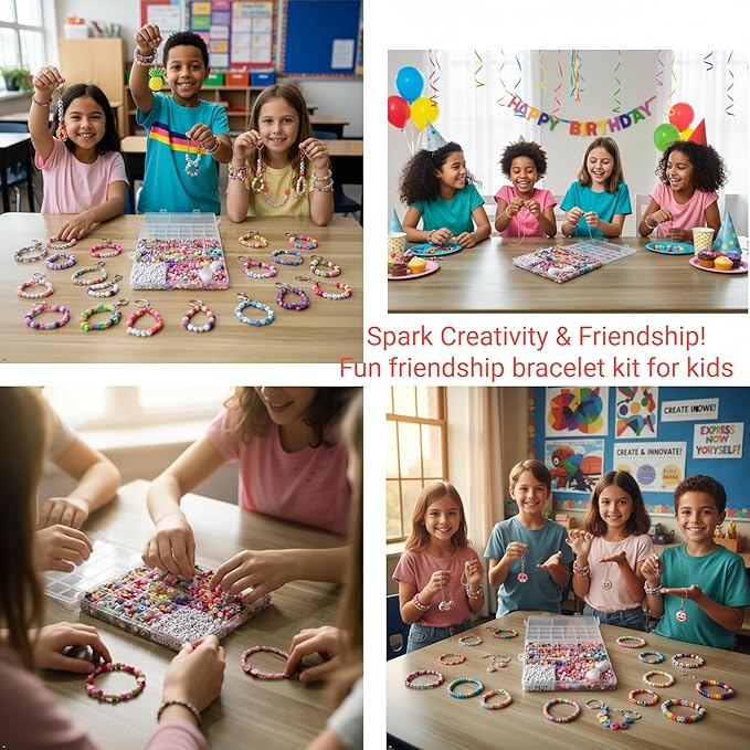 2300pcs Polymer Clay Beads Bracelet Making Kit, 24 Style Cute Fun Beads for Friendship Bracelets Letter Beads Charms Kit for Jewelry Making DIY Arts and Crafts Birthday Gifts Toys for Kids