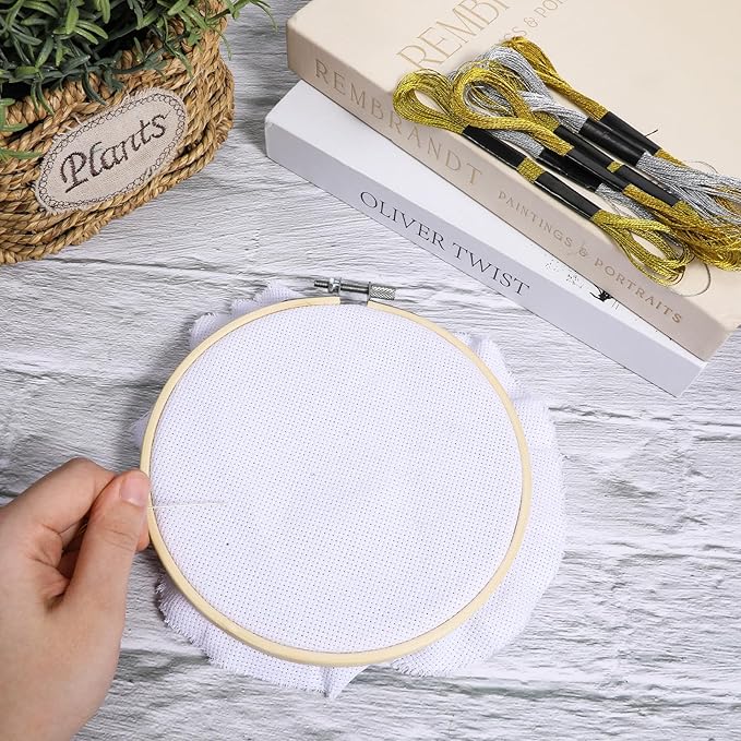 6 Skeins Metallic Embroidery Thread Polyester Cross Stitch Floss Hand Embroidery String for Sewing Making Yarn Accessories Craft String Art Supplies, Gold+Yellow+Silver