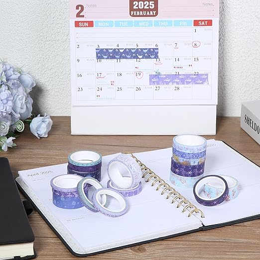 Mr. Pen- Washi Tape Set, 21 Rolls, 5 Yards/Roll, Assorted Sizes, Tide & Bloom Design, Washi Tape for Journaling