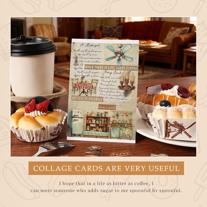 Vintage Food Stickers for Scrapbooking – 100pcs Dessert, Bread & Cafe Style Cooking Stickers for Scrapbook Supplies, Junk Journal, Planner & DIY Crafts Supplies