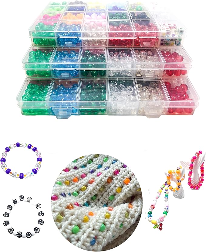 6800pcs Pony Beads in Bulk for Bracelet Making Kit, Multicolored Plastic Beads for Hair Braiding, Alphabet Beads, DIY Crafts, Kandi Friendship Charm Bracelet Keychain Making